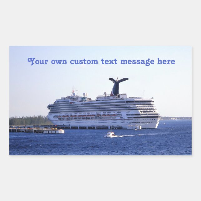 Sticker Rectangulaire Cozumel Cruise Ship Visit Custom (Devant)
