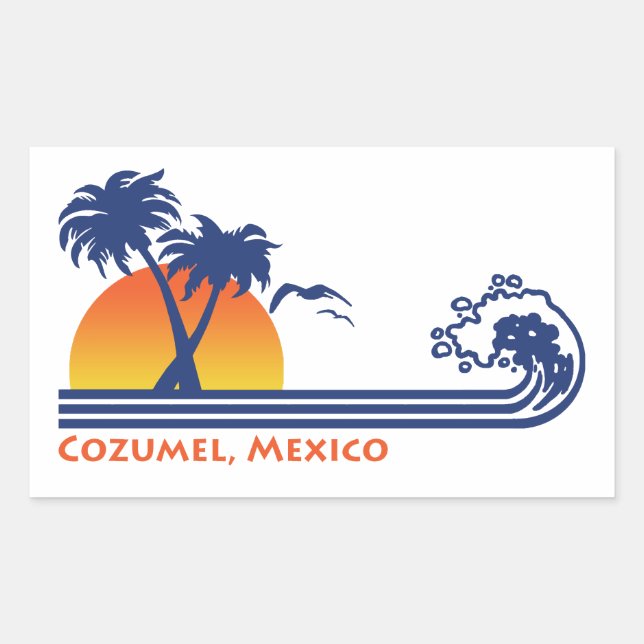 Sticker Rectangulaire Cozumel Mexique (Devant)