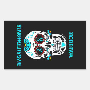 Sticker Rectangulaire Crâne de sucre/Guerrier...Dysautonomia