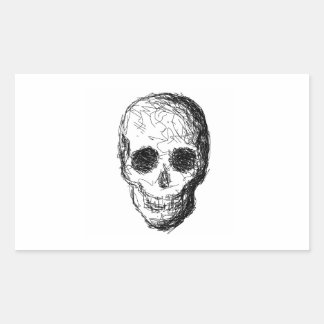 Sticker Rectangulaire Crâne noir.