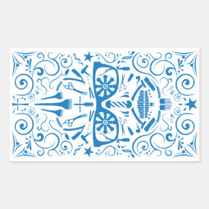 Sticker Rectangulaire crâne punk barbershop