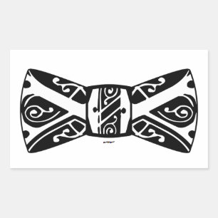 Sticker Rectangulaire Cravate noir et blanc