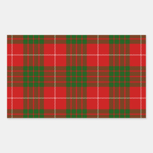 Sticker Rectangulaire Crawford tartan rouge vert plaid