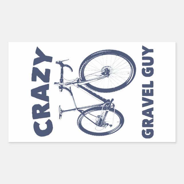 Sticker Rectangulaire Crazy Gravel Guy Cycling (Devant)