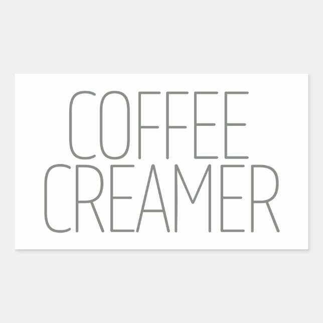 Sticker Rectangulaire Créateur de café gris élégant (Devant)