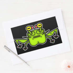 Sticker Rectangulaire Créature de dessin animé étrange Grenouille Grinch