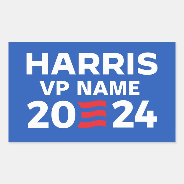 Sticker Rectangulaire Créez votre propre billet Harris 2024 (Devant)