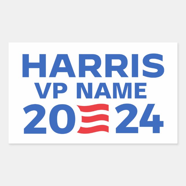 Sticker Rectangulaire Créez votre propre billet Harris 2024 (Devant)