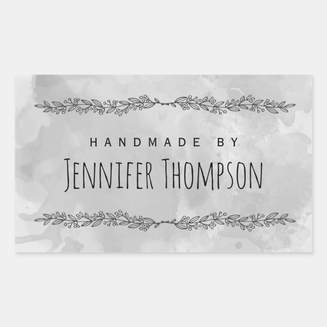 Sticker Rectangulaire Créez Votre Propre Main Personnalisée Fabriquée Pa (Devant)