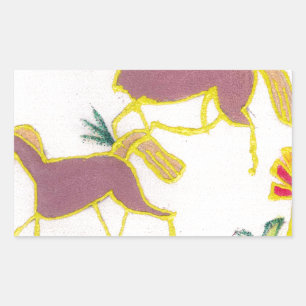 Sticker Rectangulaire Créez votre propre Unicorne Flora Power Cute Aesth
