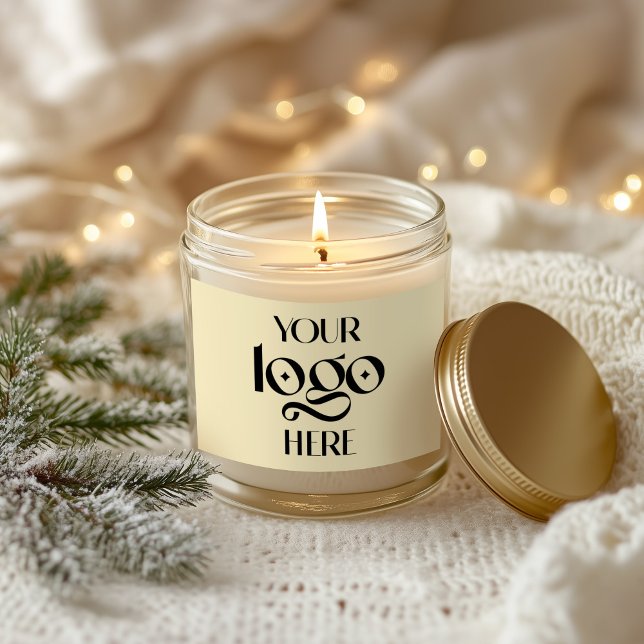 Sticker Rectangulaire Crème (Cream Blank Rectangular Sticker for Your Logo or Text)