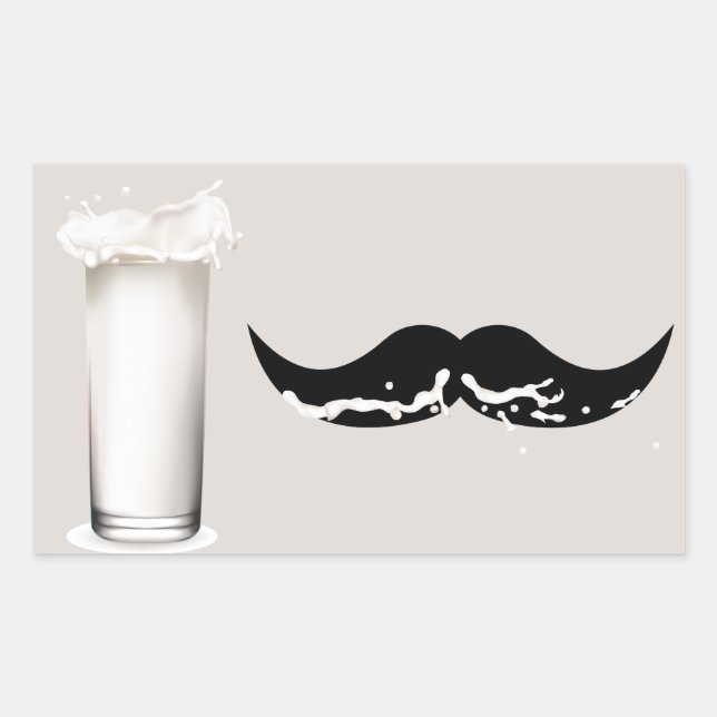 Sticker Rectangulaire Crème de moustache de lait (Devant)