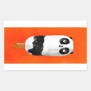 Sticker Rectangulaire Crème glacée de Popsicle de panda