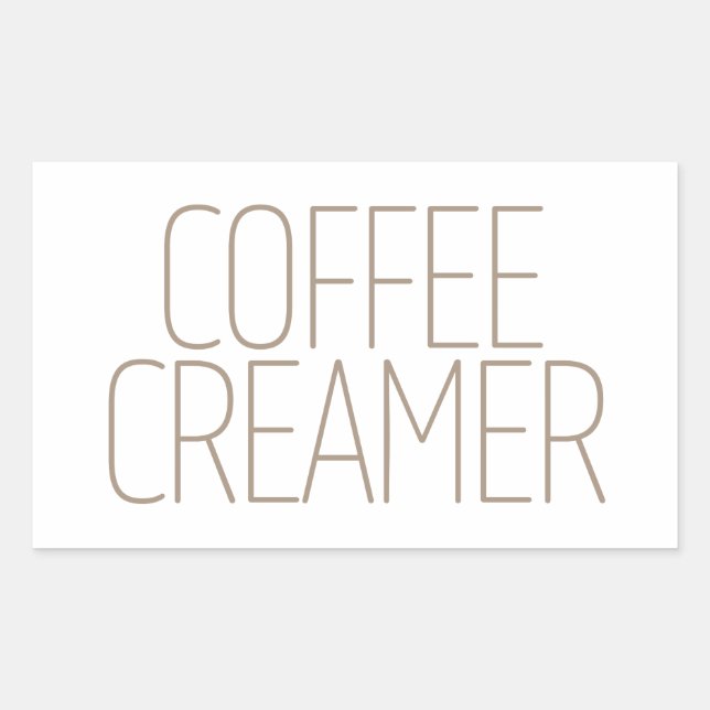 Sticker Rectangulaire Crème pour café Brun Élégant (Devant)