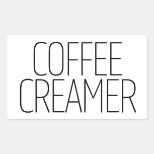 Sticker Rectangulaire Crème pour café élégante