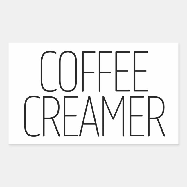 Sticker Rectangulaire Crème pour café élégante (Devant)