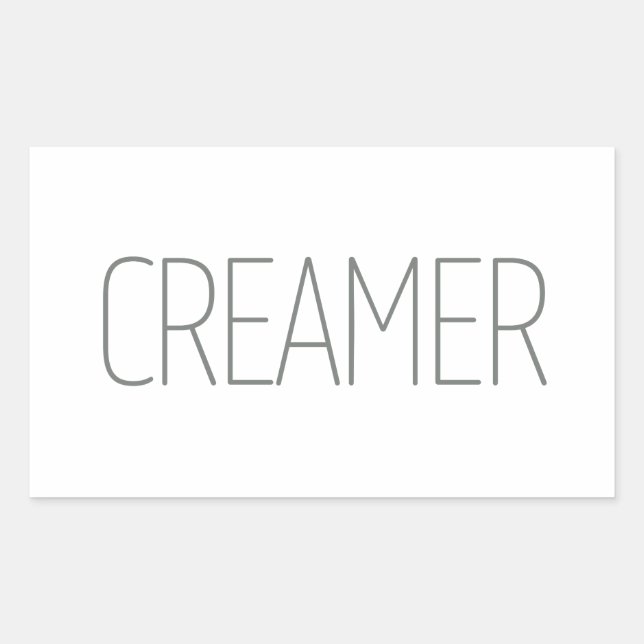 Sticker Rectangulaire Crèmeuse Gris Élégant (Devant)