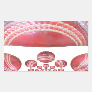 Sticker Rectangulaire Crimson Spin - Une Belle Balle Rouge De Cricket Ar