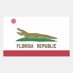 Sticker Rectangulaire Crocodile du drapeau de la République de Floride