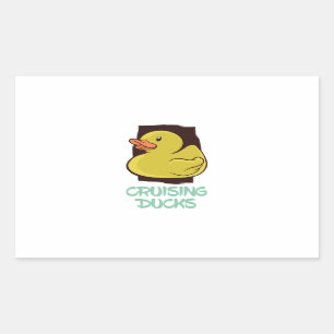 Sticker Rectangulaire Croisière Canards Voyage amusant