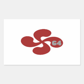 Sticker Rectangulaire Croix basque rouge 64 Lauburu