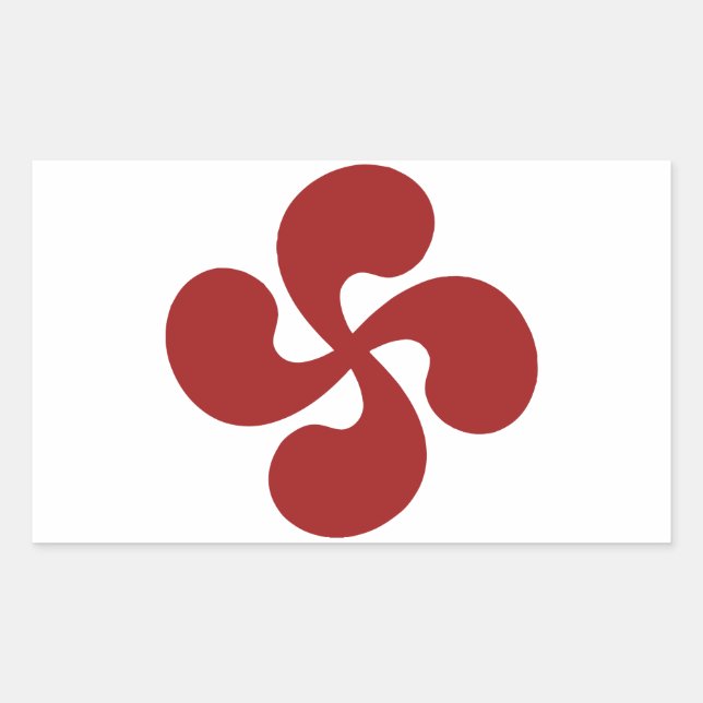 Sticker Rectangulaire Croix Basque Rouge Lauburu (Devant)