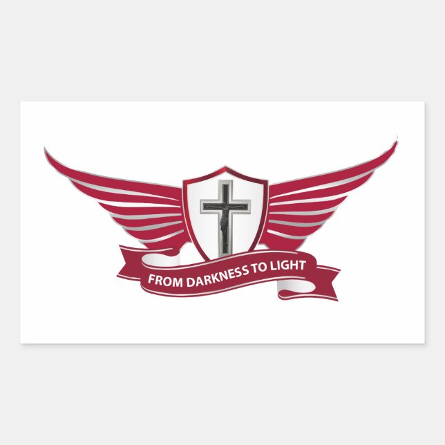 Sticker Rectangulaire Croix chrétienne (Devant)