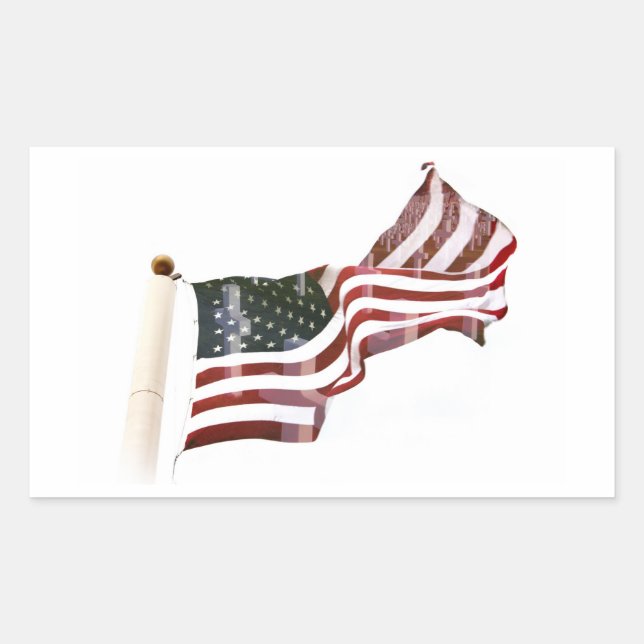 Sticker Rectangulaire Croix dans la vieille gloire - Jour commémoratif (Devant)