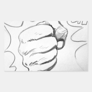 Sticker Rectangulaire Croquis au crayon Pop Art Smash