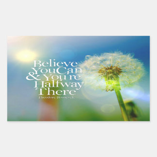 Sticker Rectangulaire Croyez Que Vous Pouvez Dandelion Citation Motivati