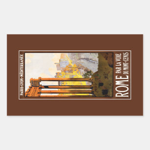 Sticker Rectangulaire Cru d'affiche de voyage de Rome