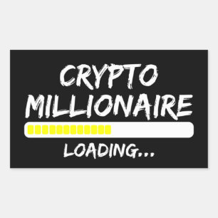 Sticker Rectangulaire Crypto Millionaire Chargement Bitcoin