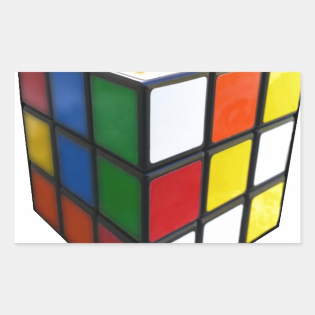 Sticker Rectangulaire Cube de puzzle des années 1980 (Devant)