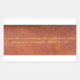 Sticker Rectangulaire Cuir Brown avec verset bible