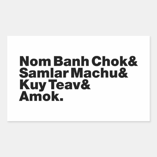 Sticker Rectangulaire Cuisine de rue Cambodgienne / Khmer (Devant)