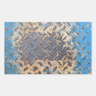 Sticker Rectangulaire Cuivre bleu Grunge Vieux Métal Corrosion