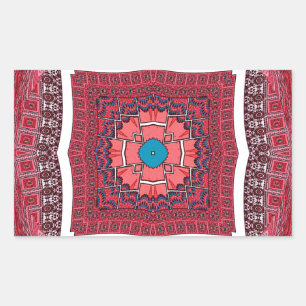 Sticker Rectangulaire Culture traditionnelle sindhi Ajrak Art Motif Impr