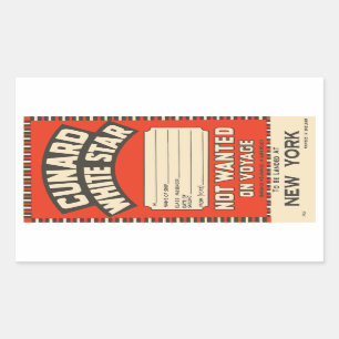 Sticker Rectangulaire Cunard White Star (à New York)