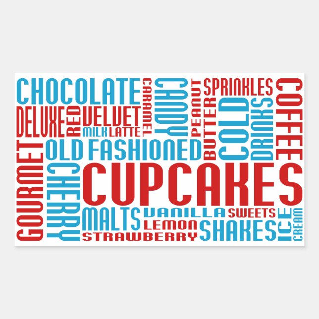 Sticker Rectangulaire cupcakes chitChat (Devant)