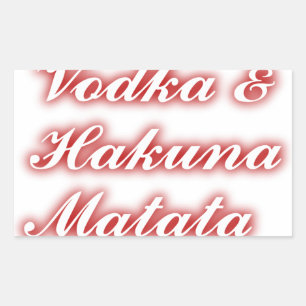 Sticker Rectangulaire Cupcakes Rouge Vodka Hakuna Matata FUNNY.