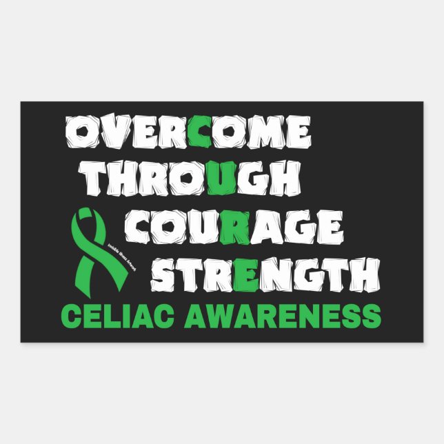 Sticker Rectangulaire CURE...Celiac (Devant)