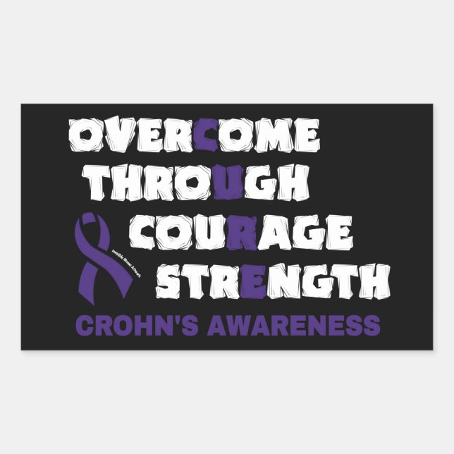 Sticker Rectangulaire CURE... Crohn's (Devant)