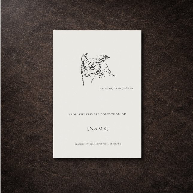 Sticker Rectangulaire Custom Owl Ex Libris| Dark Academia  (Créateur téléchargé)