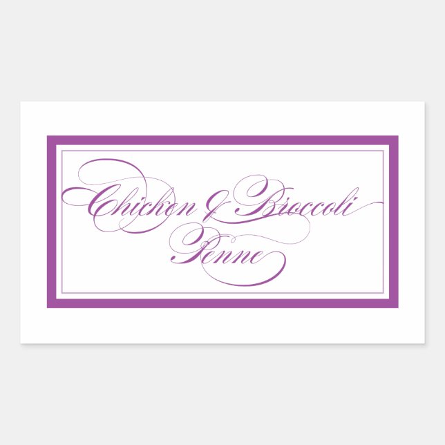 Sticker Rectangulaire Custom_Penne poulet et brocoli (Devant)