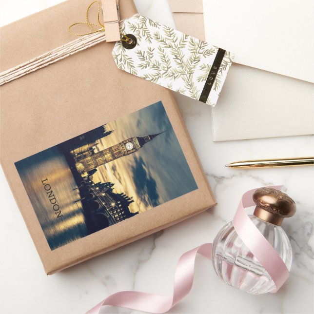Sticker Rectangulaire Custom Text London (Cadeaux)