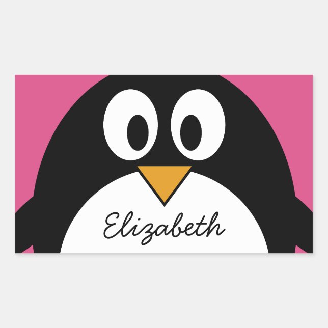 Sticker Rectangulaire cute cartoon penguin witk background (Devant)