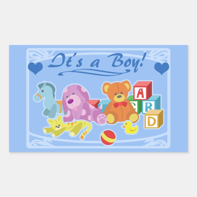 Sticker Rectangulaire Cute Dolls - C'est un garçon ! (Devant)