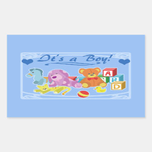 Sticker Rectangulaire Cute Dolls - C'est un garçon !