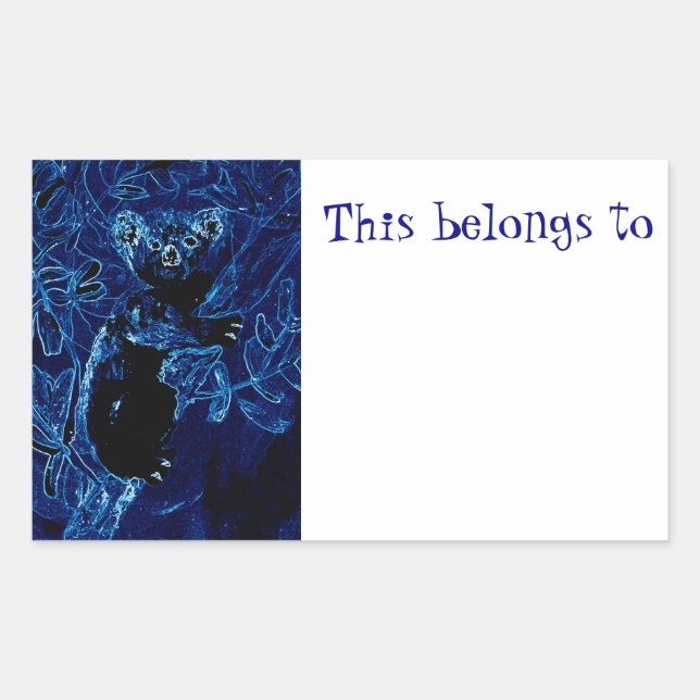 Sticker Rectangulaire Cute Koala Ours Art Faune (Devant)