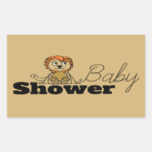 Sticker Rectangulaire Cute Lion Cub, Baby shower